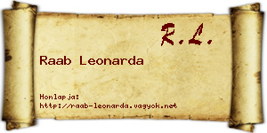 Raab Leonarda névjegykártya